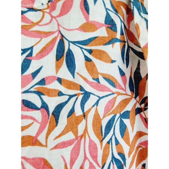 Lands End 1X 100% Linen Long Roll Tab Sleeve Button Up Women's Shirt Pckts‎ - Picture 4 of 7